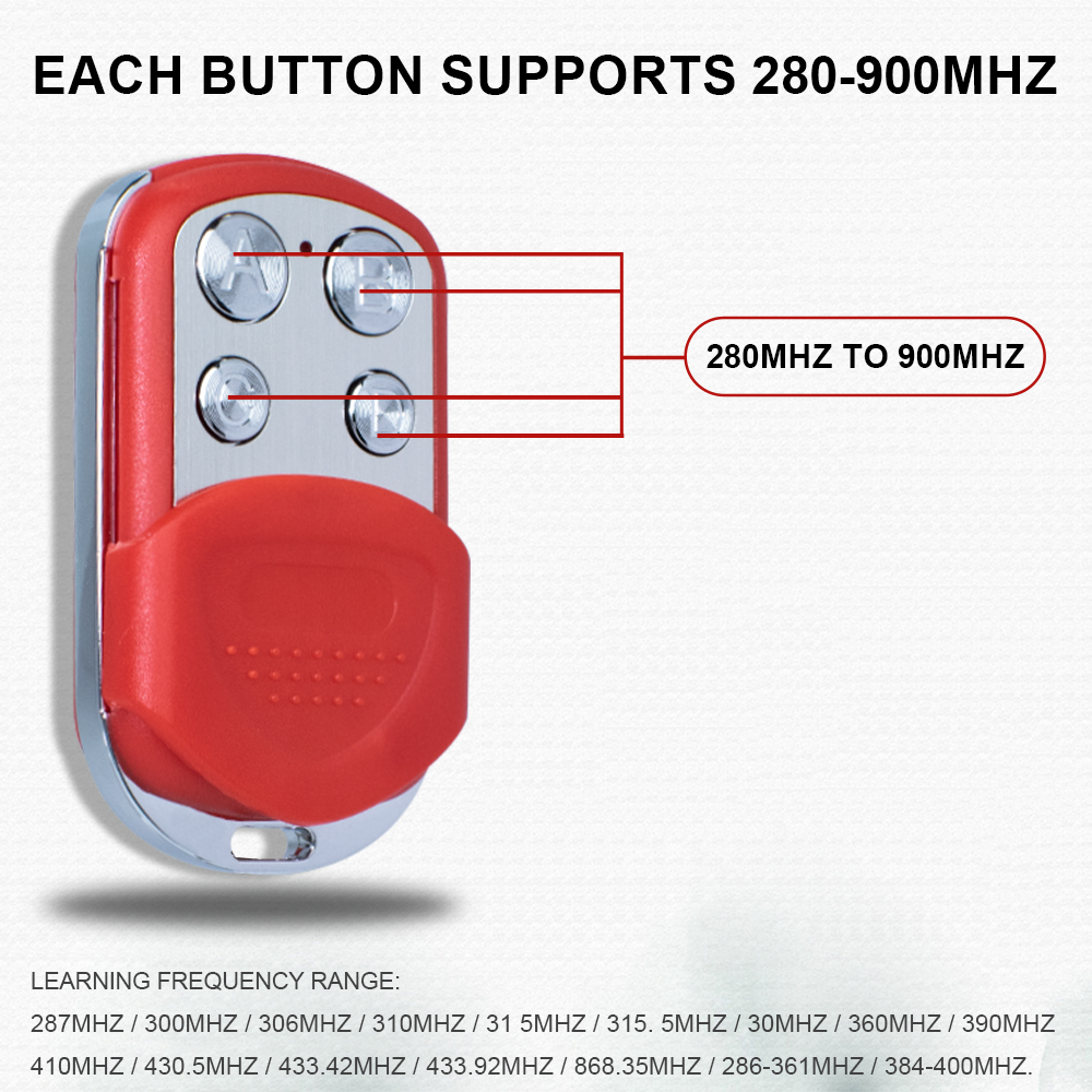 SMG-097 Universal Clone Remote Control Multi-Frequency Duplica Fixed Code 8 / 10 DIP Switch Garage Door / Gate Remote Control