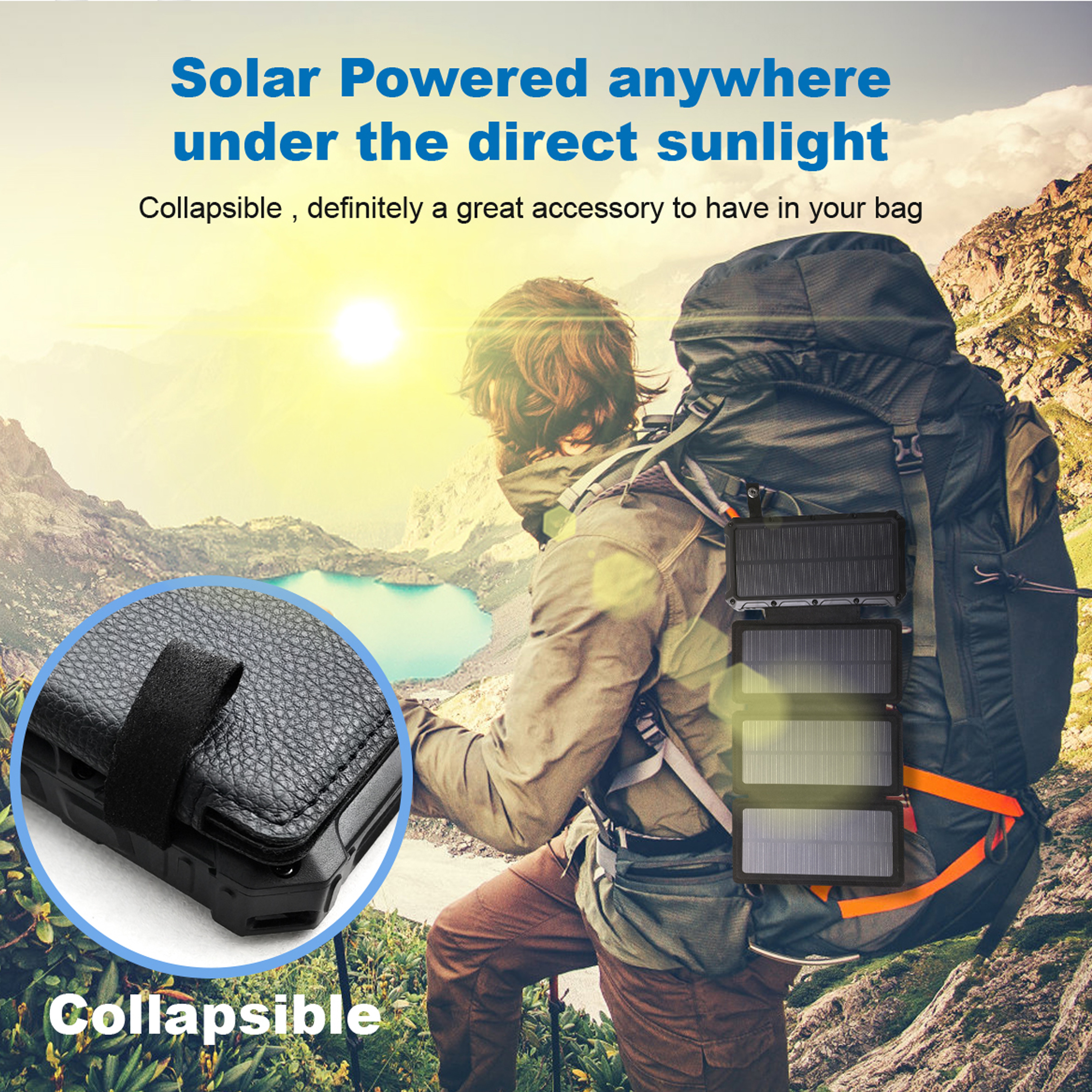 High Cost Effective 4 Foldable Solar Panel Power Bank Outdoor High-Speed Charging Solar Charger 26800Mah