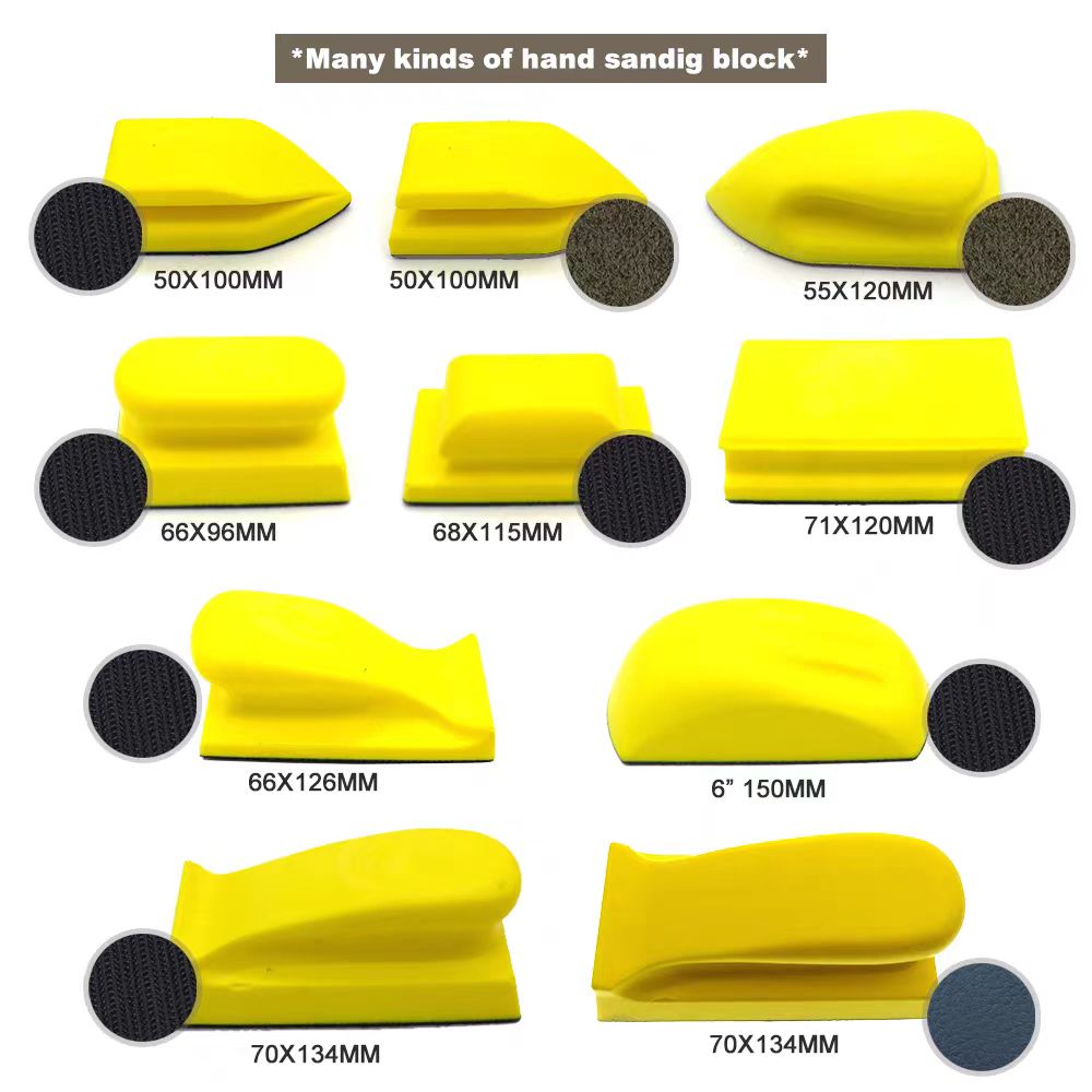 High-Durability Yellow Angle PU Aluminum Oxide Sanding Pad Block 55x118mm Car Grinding Stone Application Abrasive Tool