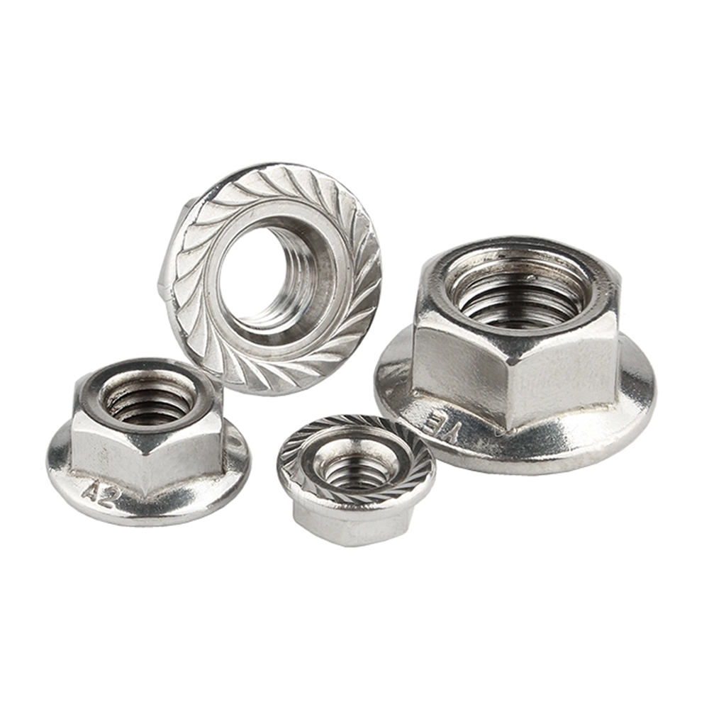 Carbon Steel Blind Serrated Flanged Hexagon Lock M2 M3 M4 M5 M6 M7 M8 M9 M10 M15 M30 Insert T Furniture Flange Hex Nuts