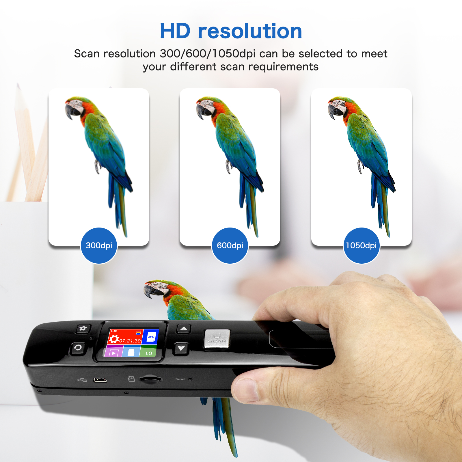A4 Document Scanner Book Scanner Text Scanner Pen with Camera