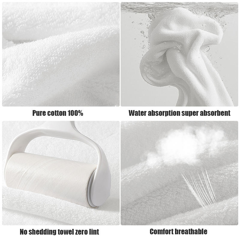 Белое банное полотенце из 100% хлопка с вышитым логотипом для отелей (Serviette De Bain En Coton)