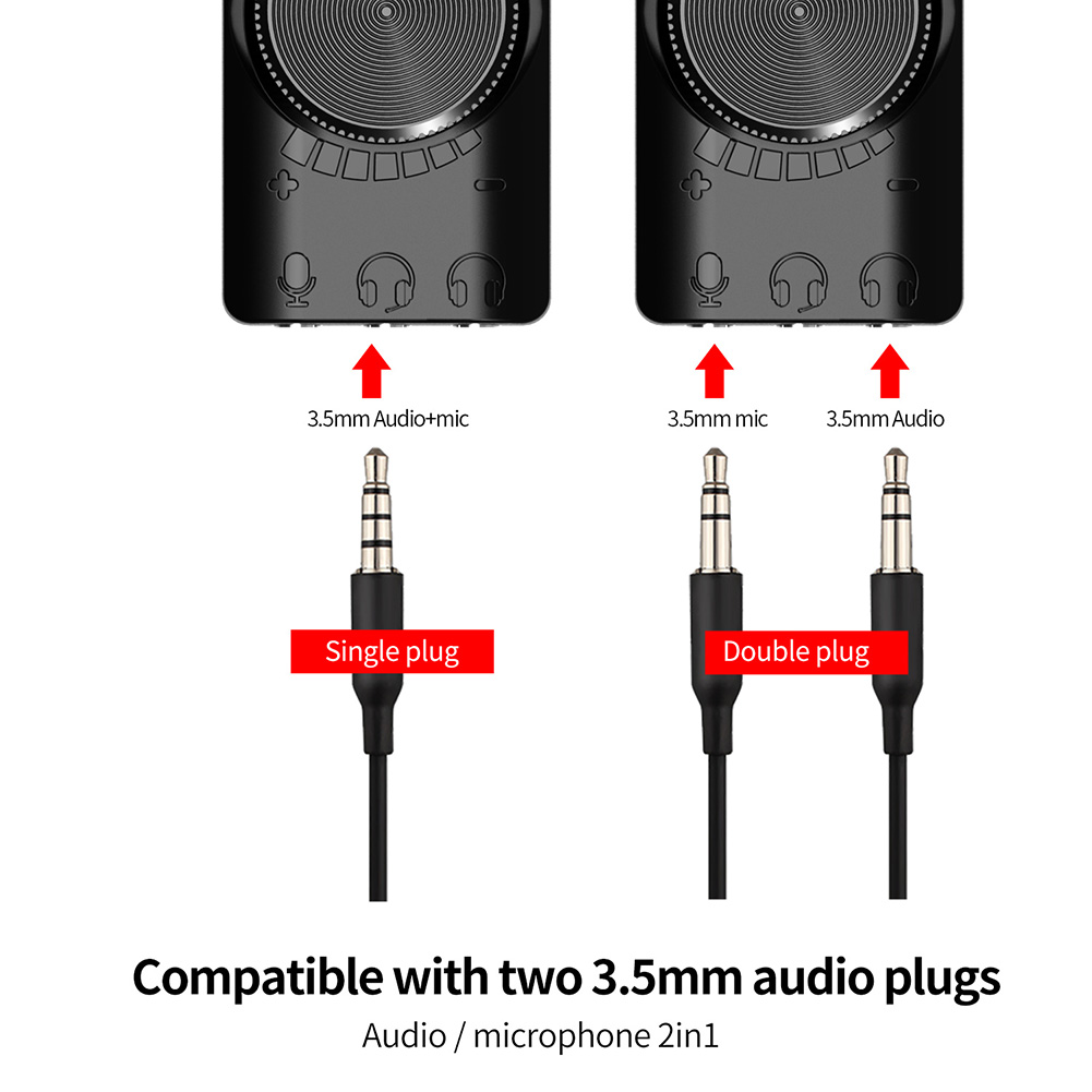 Hotswitch USB Gaming Sound Card Virtual 7.1 Channel Hifi Magic Voice Stereo Effect Audio Sound Cards Mixers for Gamers