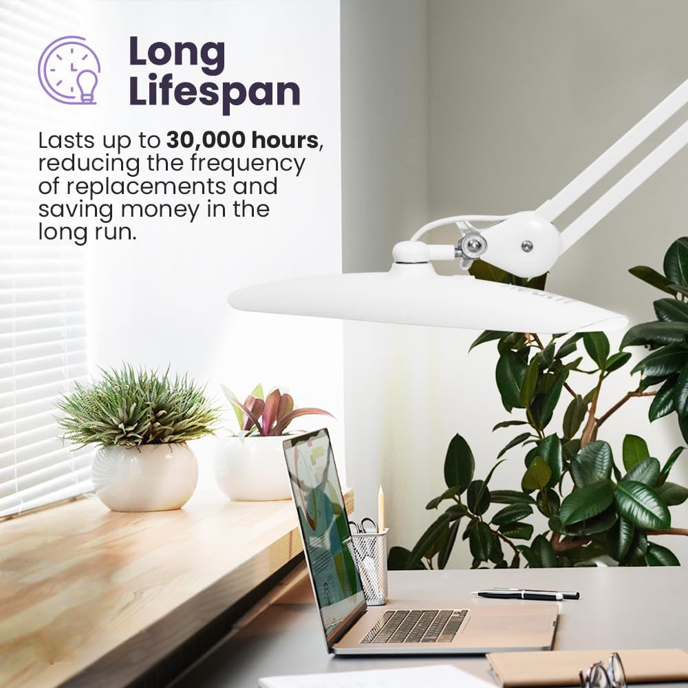 LED Nail Desk Lamp with Clamp 2200 Lum Dimming Task Lamp for Reading Desktop Office Workbench Architect Sewing Study Home Craft