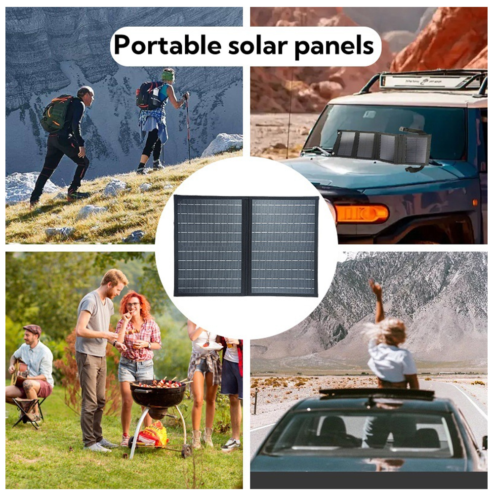20/40/60W Monocrystalline Silicon Solar Panel Charger Outdoor Emergency Phone Charger Photovoltaic Power Supply