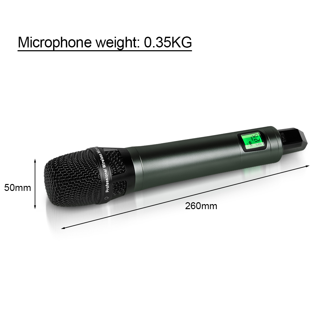 Biner DR2400 4 Channel UHF Wireless Handheld Microphone for Stage Performance Karaoke