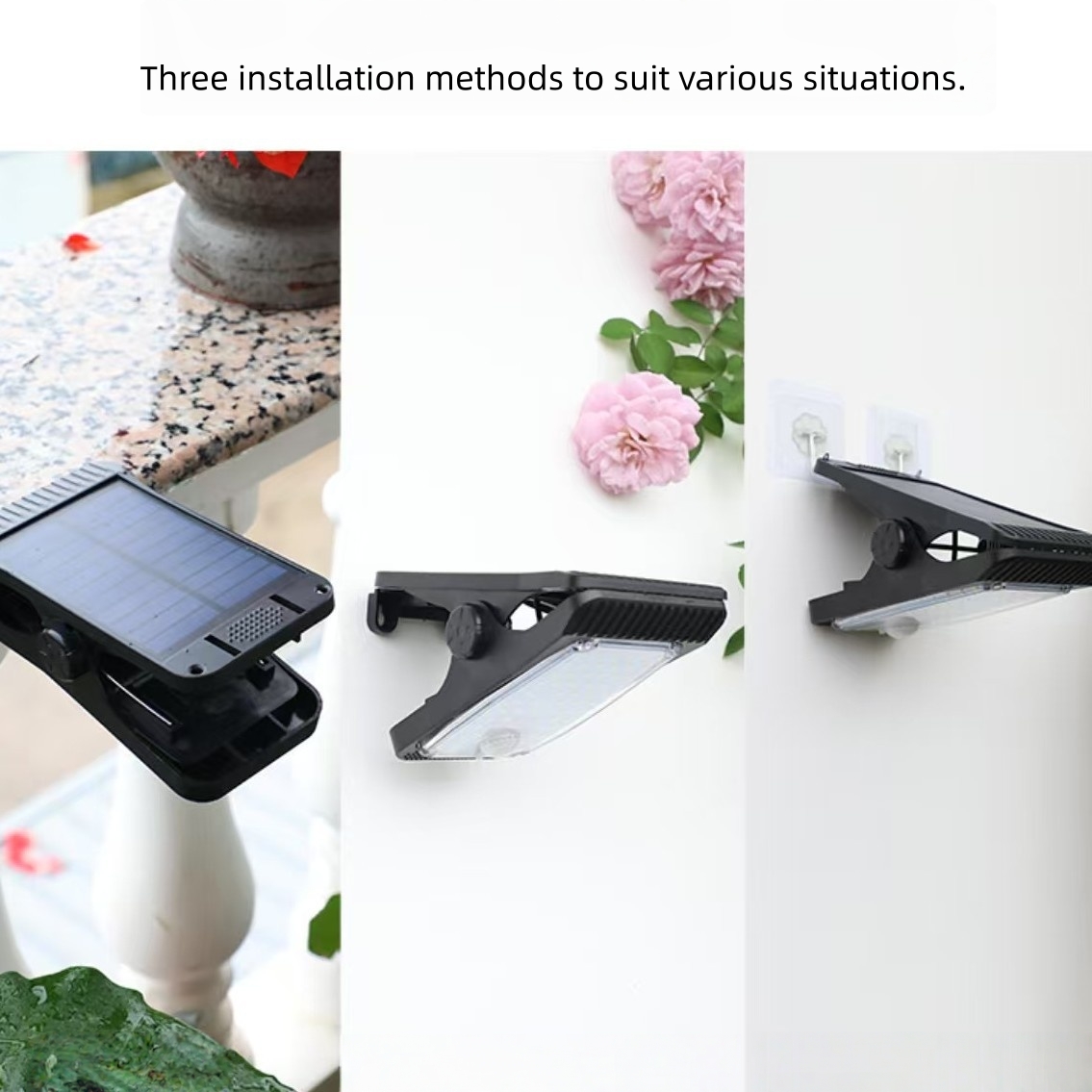Outdoor Waterproof Solar Garden 73 LED Emergency Lighting  Multifunctional Clip-on Solar Wall Light