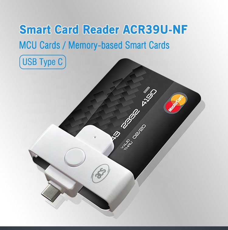 Small Elegant Portable USB Type C EMV IC Chip Card Reader Writer ACR39U-NF