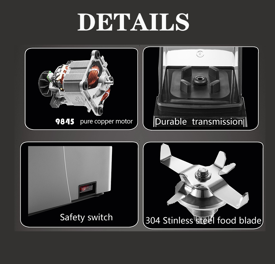 8007 Blender Heavy Duty Constant Speed Pure Copper OEM Big Blade Kitchen 2L  Licuadora Comercial Juicer Mixer Soundproof Blender