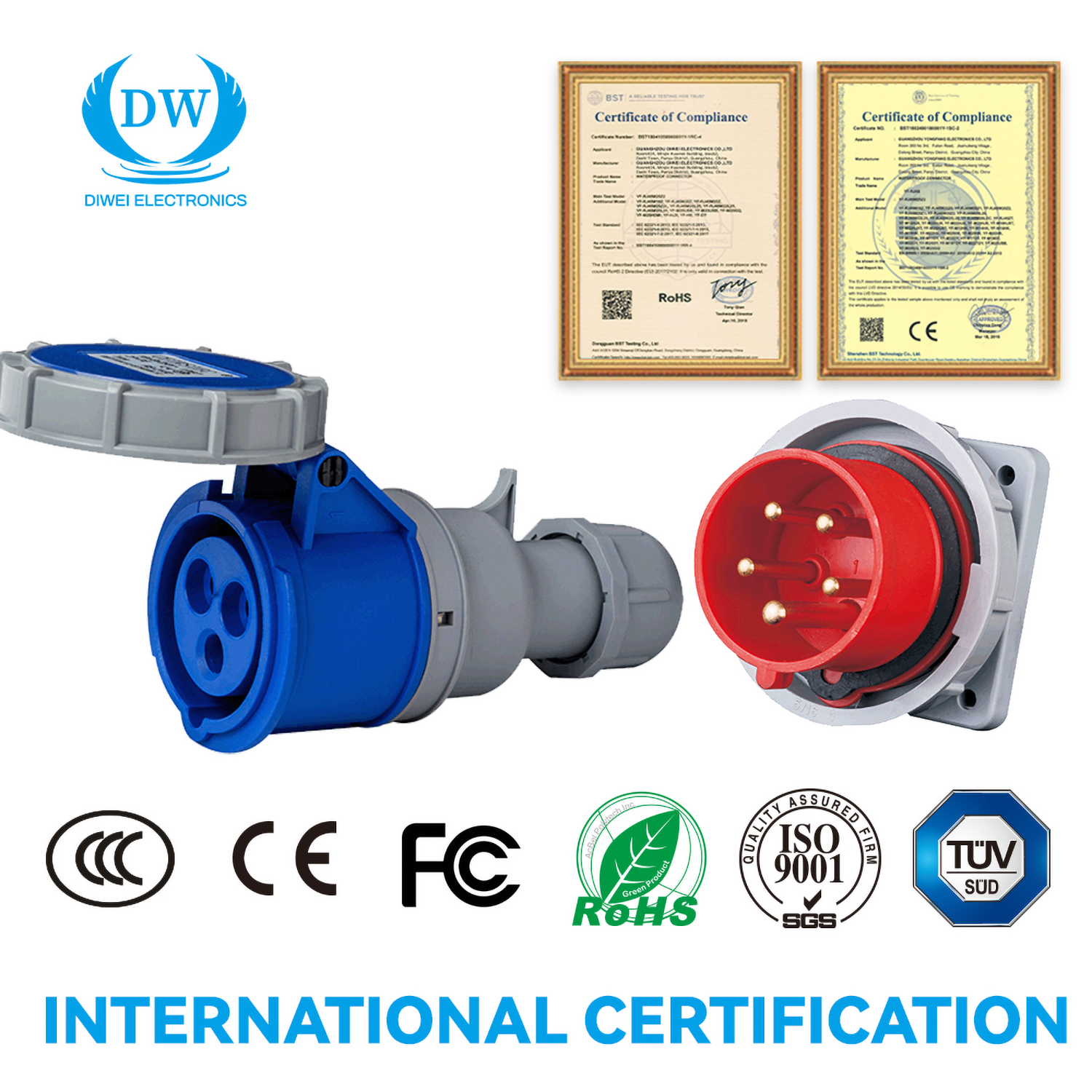 125A 440V Waterproof Electrical Power Industrial Plugs and Sockets Industrial Plug & Socket