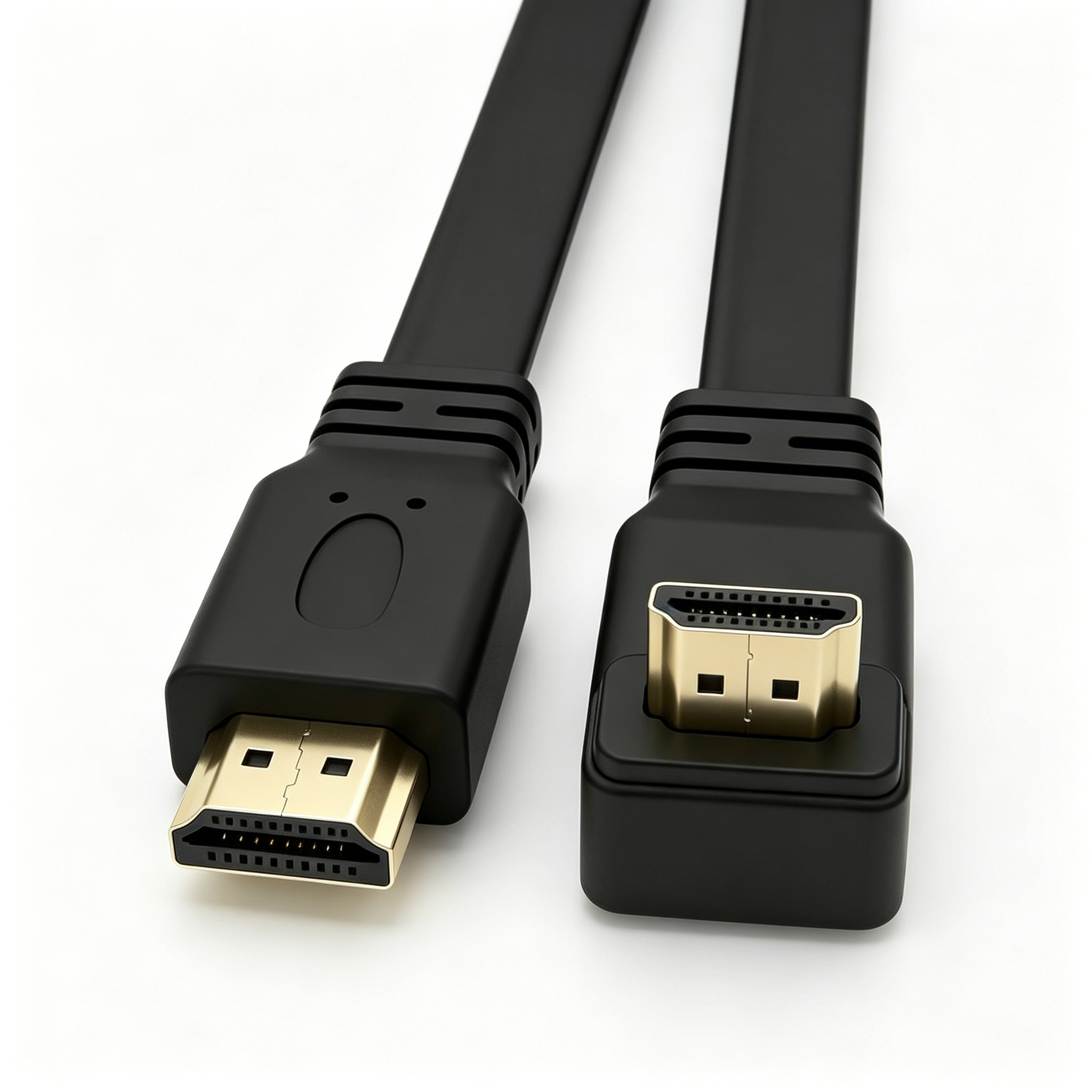 Right Angle 90 Degree HDMI Cable with Ethernet 4K*2K Flat Speed Audio/Video Cable for Car VGA/RCA Connectors Box Packed