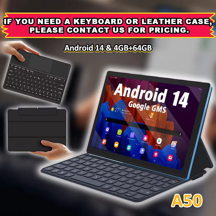Hot Selling Android 14 OS A523 Octa Core 10.1 Inch HD IPS Touch Screen Real 64GB ROM Business PC Tablet for Adult