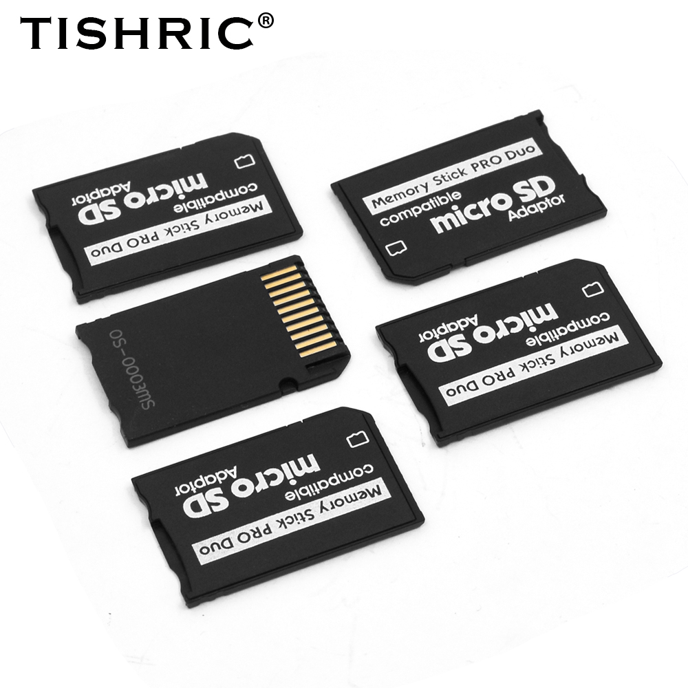 TISHRIC Memory Stick Pro Duo Card Reader SD Micro SDHC TF to Memory Stick MS Pro Duo Adapter for Game /PSP/Camera