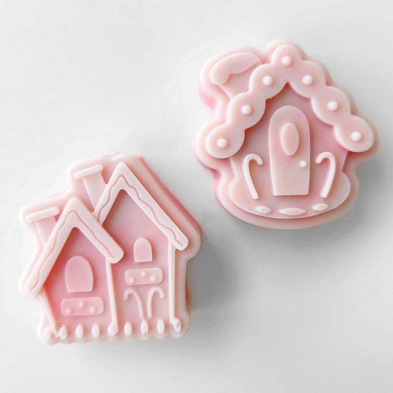 DIY Cartoon House Shape Aromatherapy Candle Silicone Molds Homemade Soap Candle Making Silicone Moulds