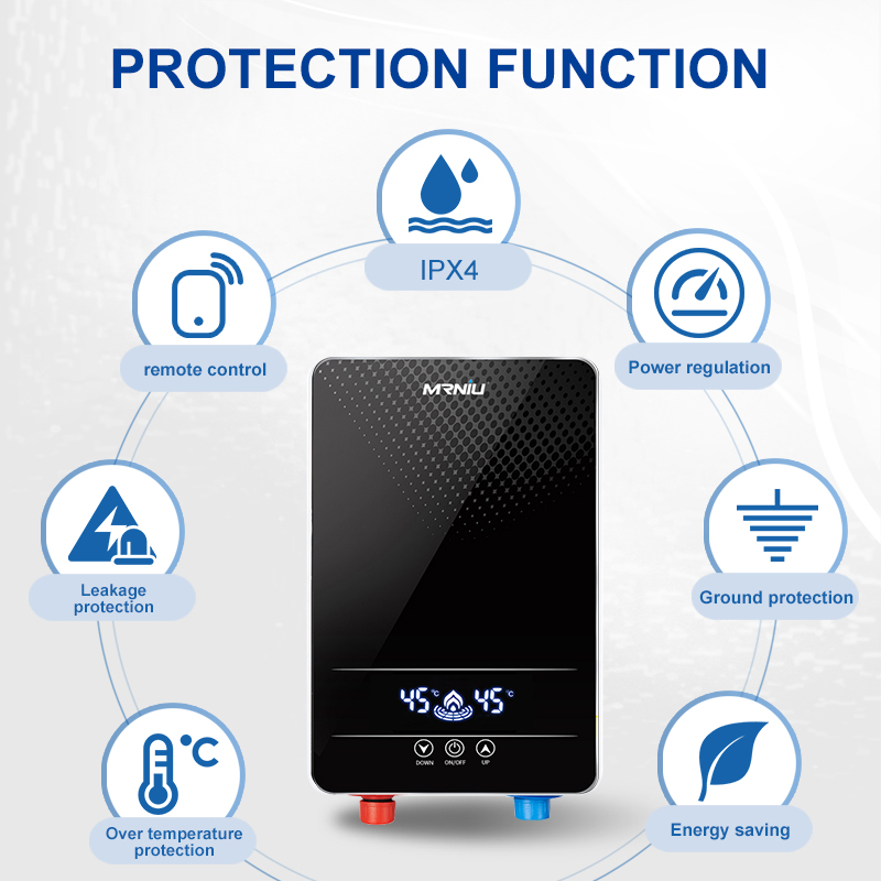 7KW Domestic Wifi Smart App Control Bathroom Bidet Instantaneous Tankless Instant Electric Shower Hot Water Heaters for Shower