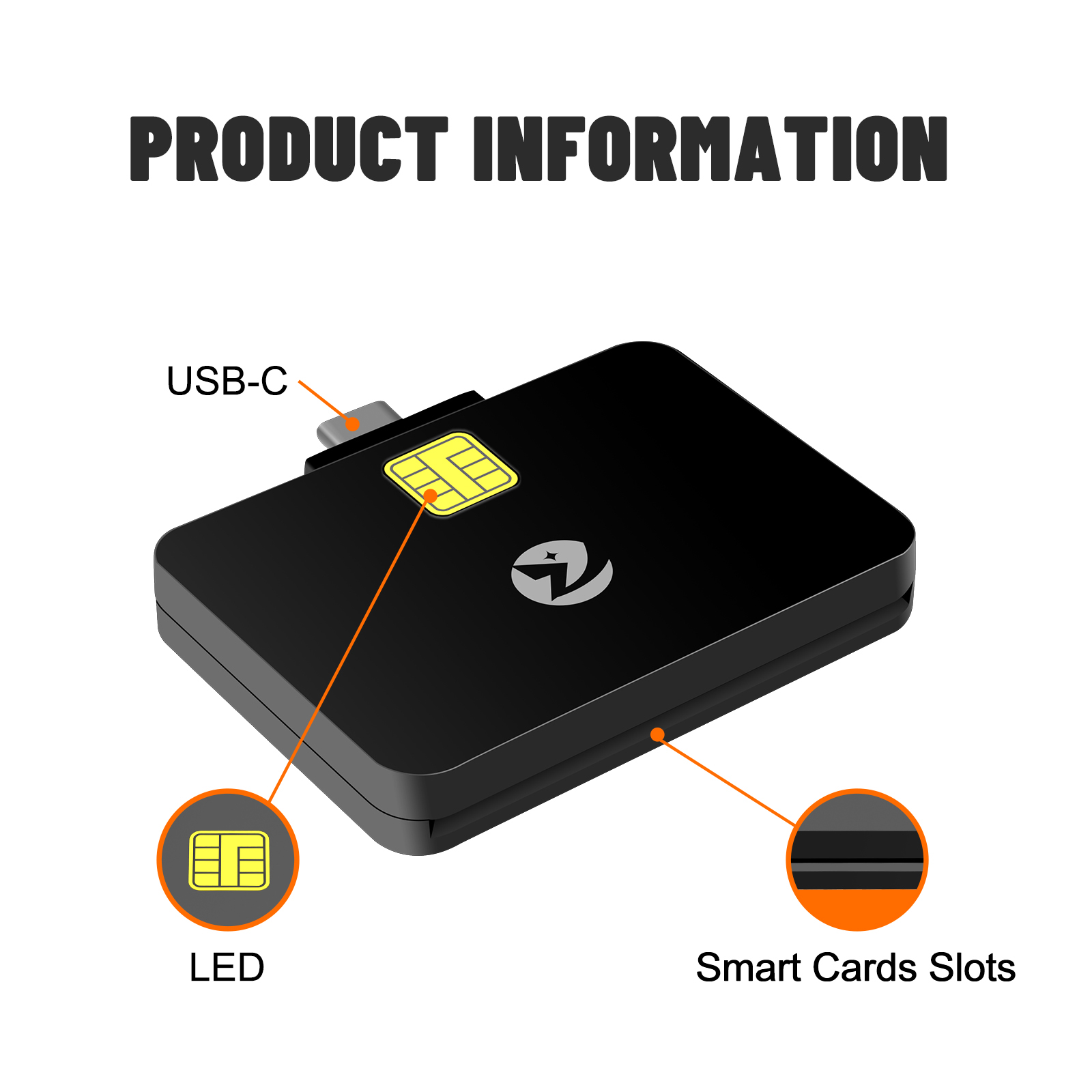 ZOWEETEK OTG Mobile Credit Card Reader Payment Type C Smart Card Reader ISO 7816 Reader Writer Chip Card for Phone Tablets