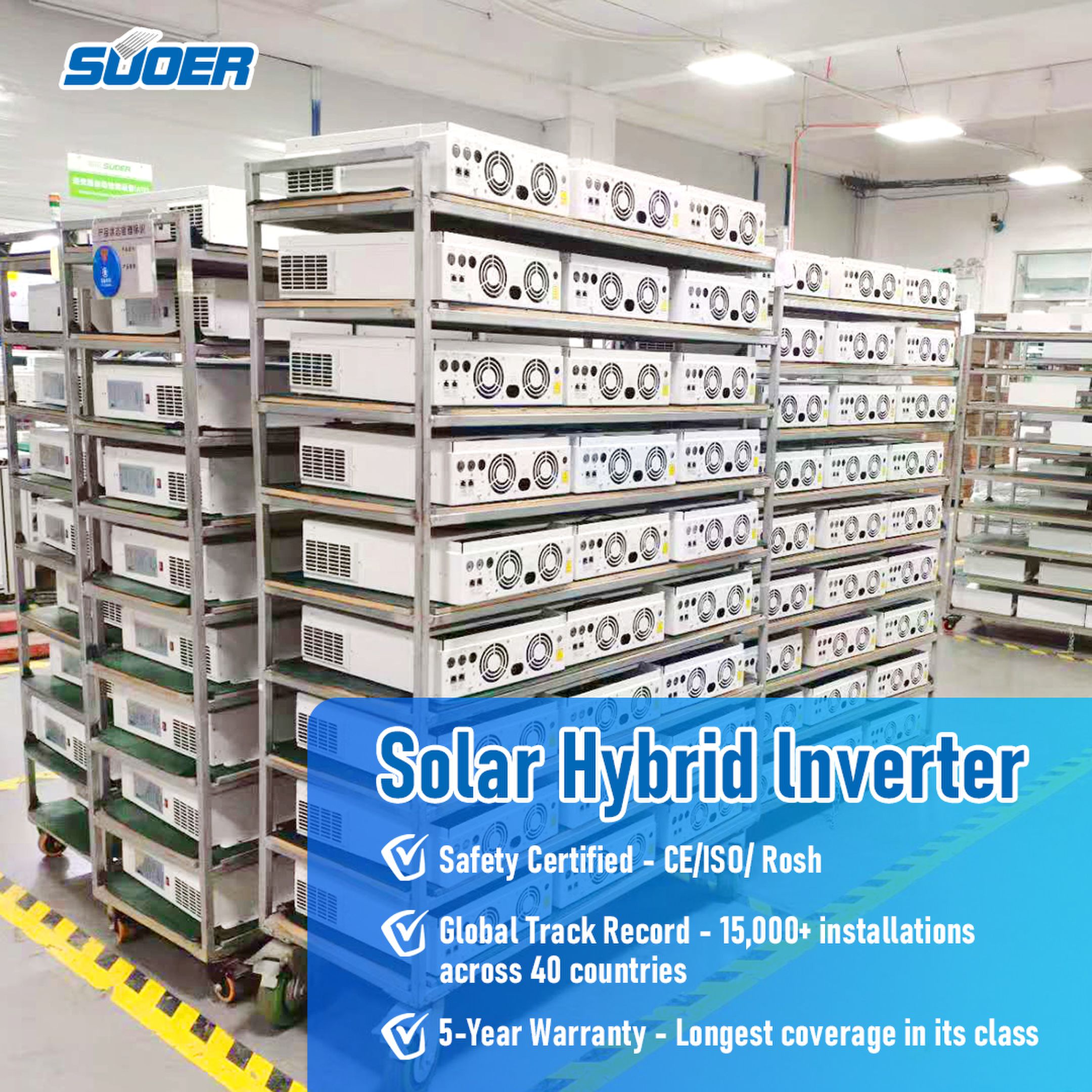 Suoer 10kw 6.2kw 5kw 6kw Pure Sine Wave Solar Power Inverters Mppt Charger Controller Hybrid 4.2kw 24v 48v Solar Hybrid Inverter