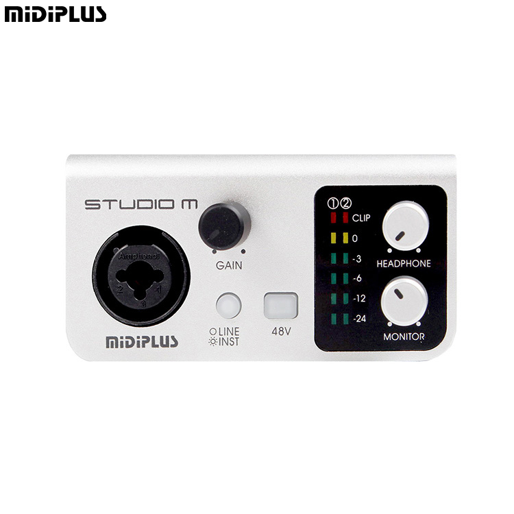 Midiplus Studio M Soundcard Audio Interface for Recording USB Audio Interface Audio Mixer De Audio 24 Bit/192kHz for Podcast