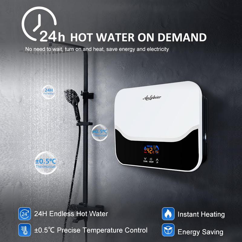 Unlimited Capacity Smart Electric Hot Water Heater for Home Kitchen Constant Instant 0.02-0.6Mpa Working Outdoor Household