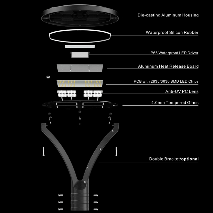High Quality Aluminum Outdoor Garden Lamp Lighting Waterproof Ip65 AC85-305V 150w Led Garden Light