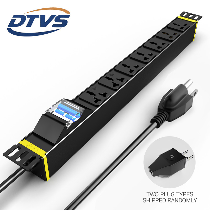 Industrial Grade Circuit Breaker PDU | 7-Outlet Universal Socket NEMA Plug | Aluminium Alloy Shell 15A CE ISO Power Distribution