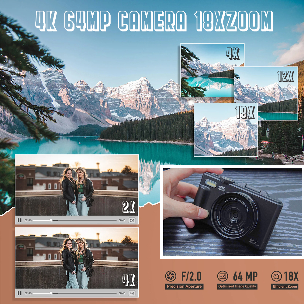 Good Quality Professional Photo Camera Hd Video Camera Professional 4K Nightshot Digital Camera 50Mp Compact