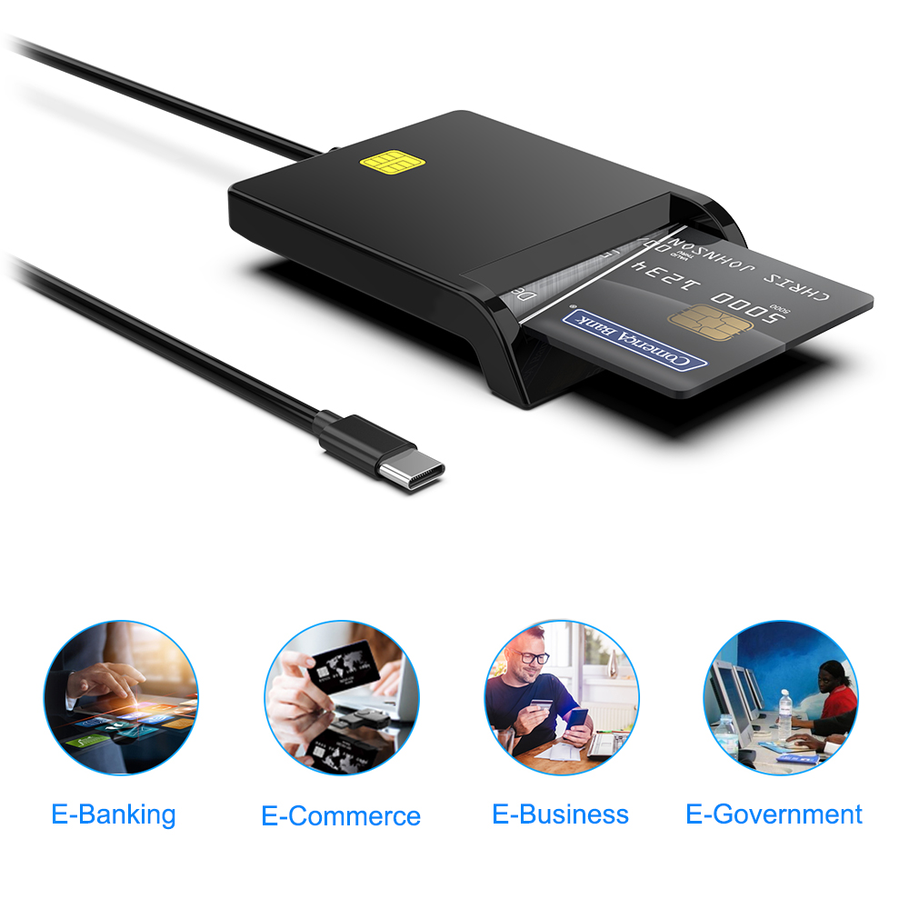 Factory Direct Socket Smart Card Reader USB-C for Mobile, Laptop,Macbook,Desk Computer