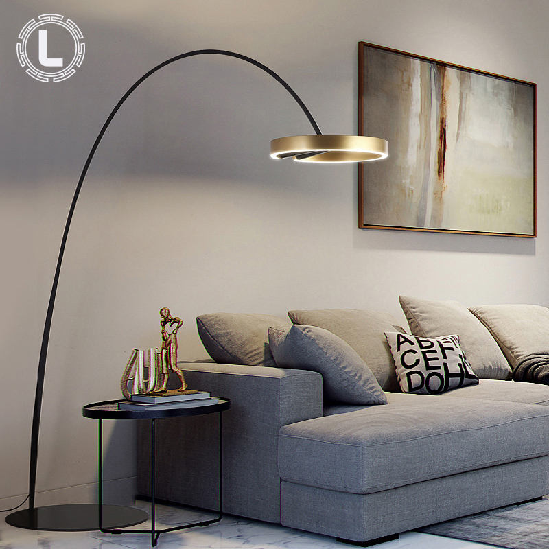 Morden Home Decor Standing Floor Lamp Designer Black Feature Floor Light Simple Hotel Living Room Bedroom LED Floor Lamp