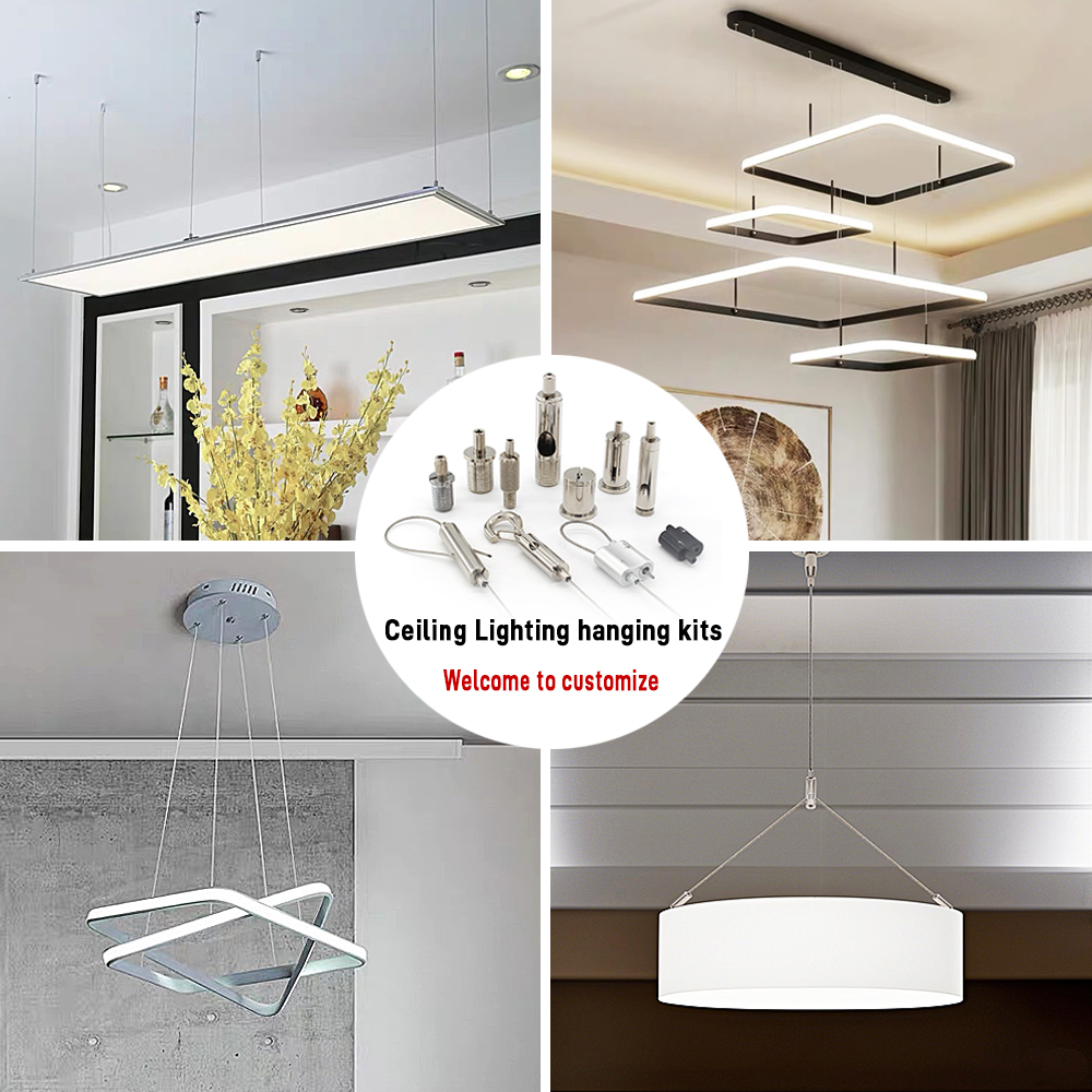 Factory Price  Hanging Kit Lighting Ceiling Hardware Wire Rope Fittings Steel Ceiling Mounting Cable Suspension Kit