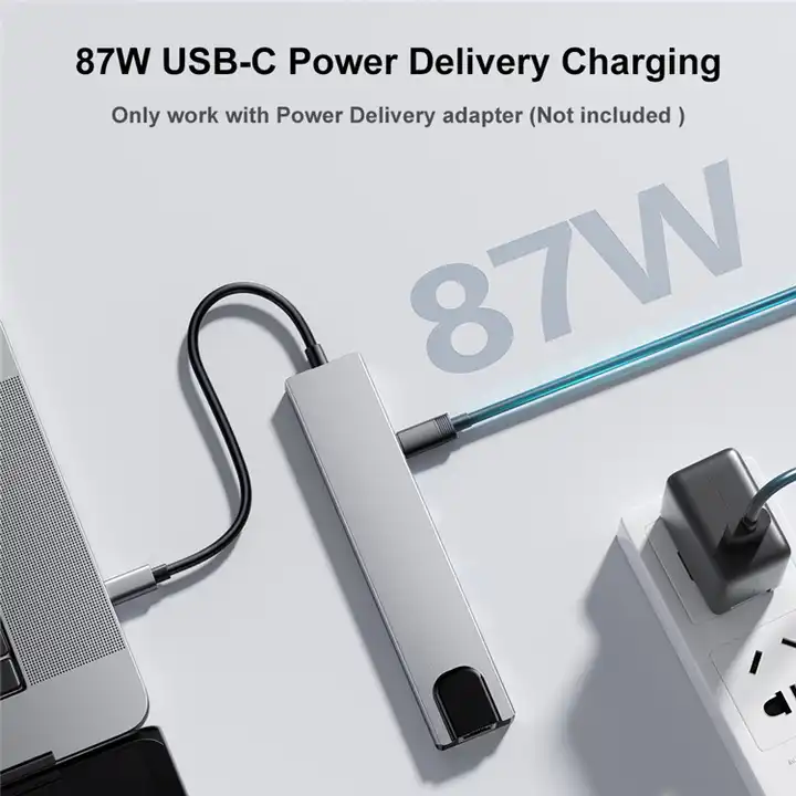 Mindpure 8 in 1 USB C Hub 100W PD RJ45 Ethernet 4K SD TF Card Reader Type-C Docking Station for MacBook Pro iPad Surface Laptop
