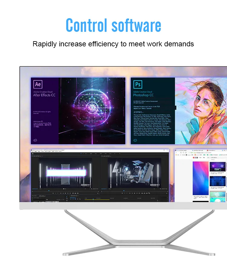 OEM ODM 24 Inch Intel N100 All-in-One PC 8GB 256GB Business Office Desktop Computer for Bulk Orders