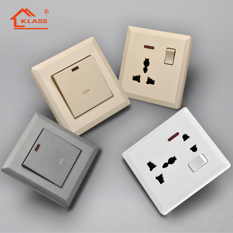 Modern Electrical Supplies Power Switch 13A UK Sockets with Indicator Universal Electric Switches and Sockets China PC Free