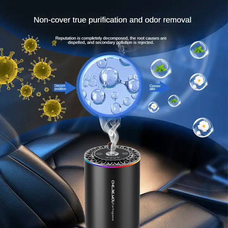 Luxury Portable 50Ml Alloy Smart Aroma Diffuser Machine Type-C Auto Car Essential Oil Aroma Diffuser Home Air Freshener