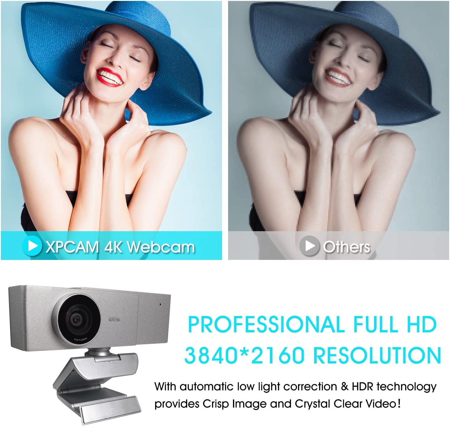 VIDEW Ultra Hd 4K Web Camera For Laptop Desktop PC Video Calling Webcam Web Cam WEBCAM 4K