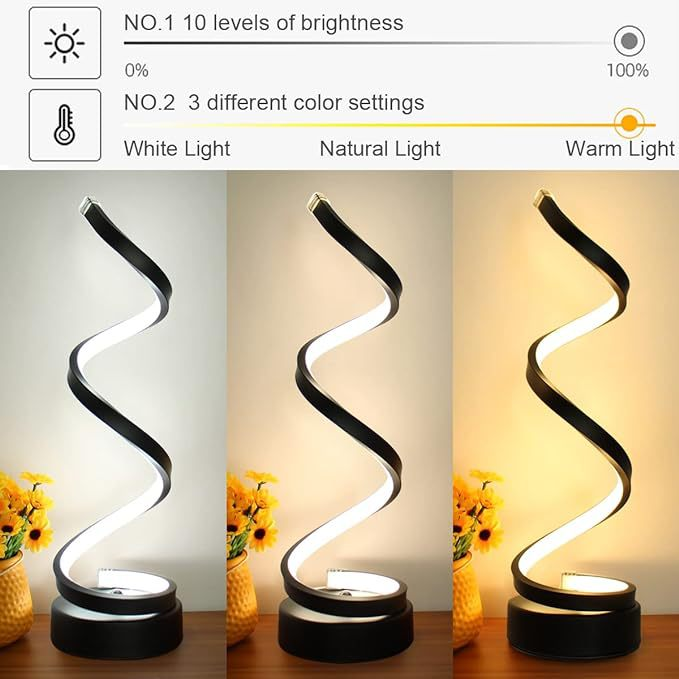 Nordic Modern Spiral LED Table Lamp for Bedroom Minimalist Indoor Lighting Modern Ambient Table Lamp Mesa de Luz Lamparas LED