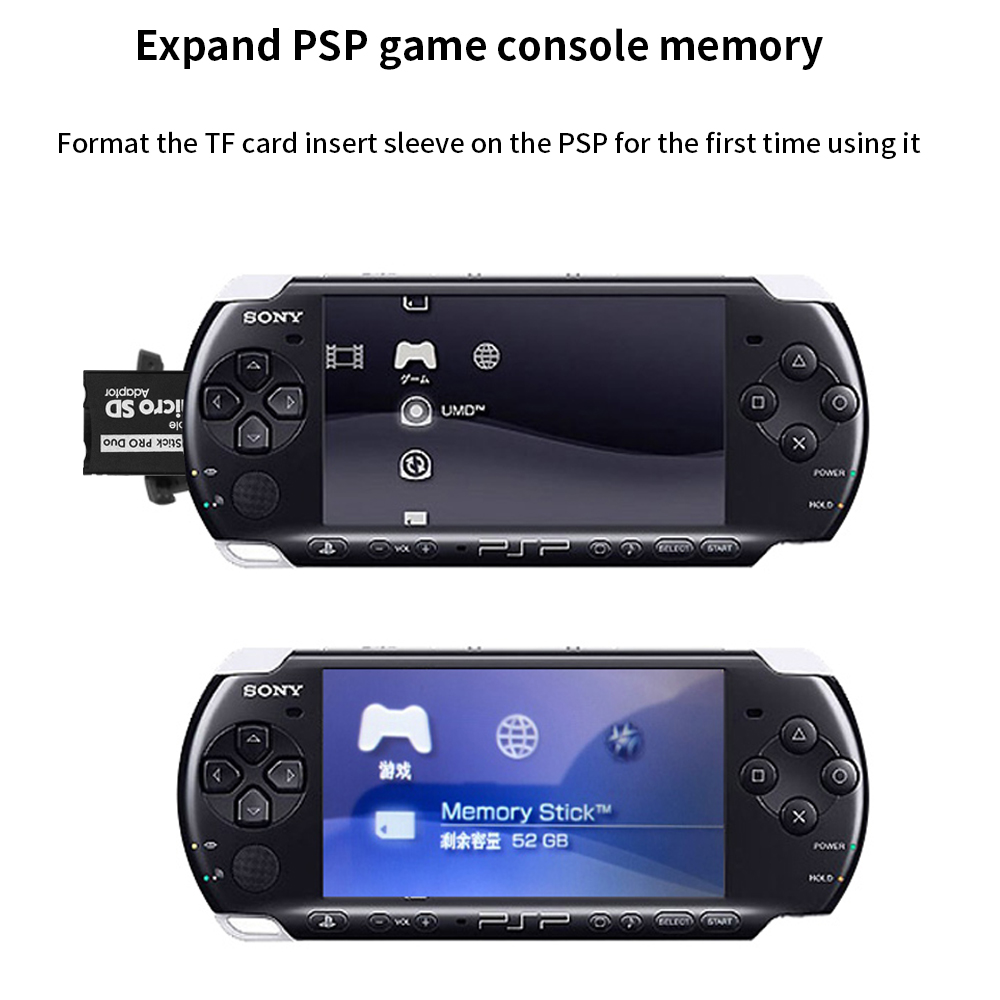 TISHRIC Memory Stick Pro Duo Card Reader SD Micro SDHC TF to Memory Stick MS Pro Duo Adapter for Game /PSP/Camera