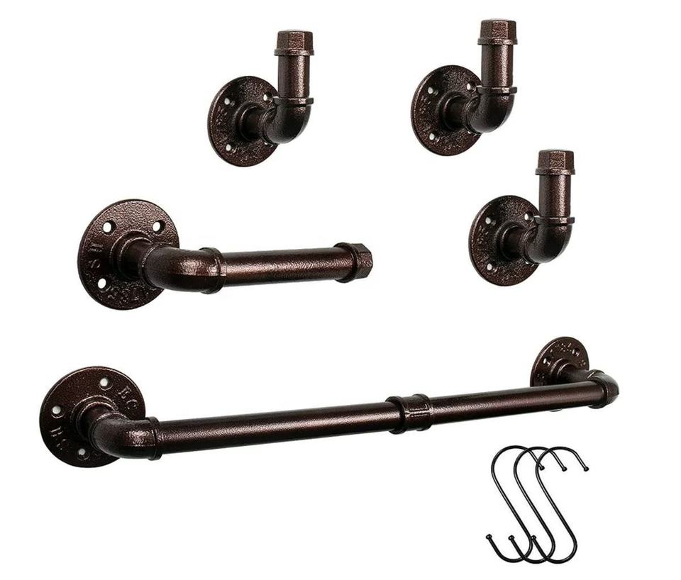 Бронзовый сантехнический набор из 5 предметов (Industrial Style)