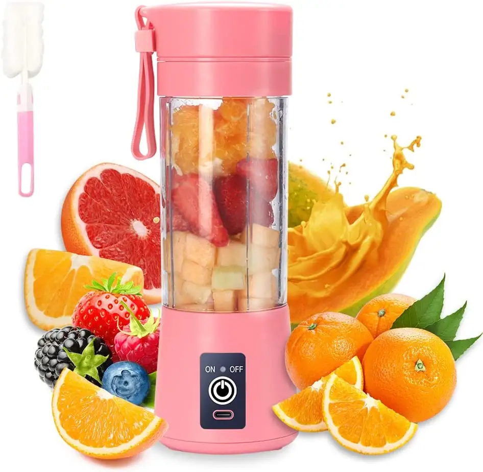 Wholesale Rechargeable Portable Juicer Blender Freshly Squeezed Juice Mixer Personal Safety 6 Blades Mini Juicer