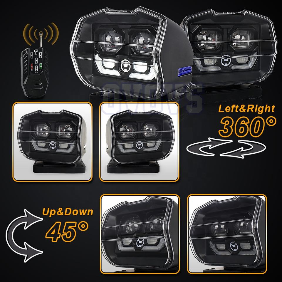 Удаленно управляемый поисковый прожектор OVOVS (60W, 360°)