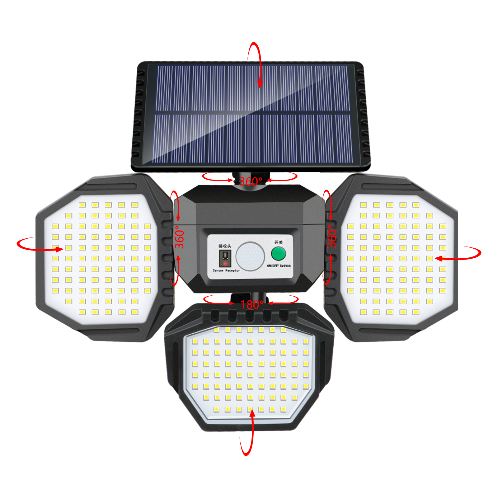 Outdoor Garden Solar Lights 234 LED Used in the Courtyard Garage IP65 Waterproof Solar Motion Sensor Remote Control Light