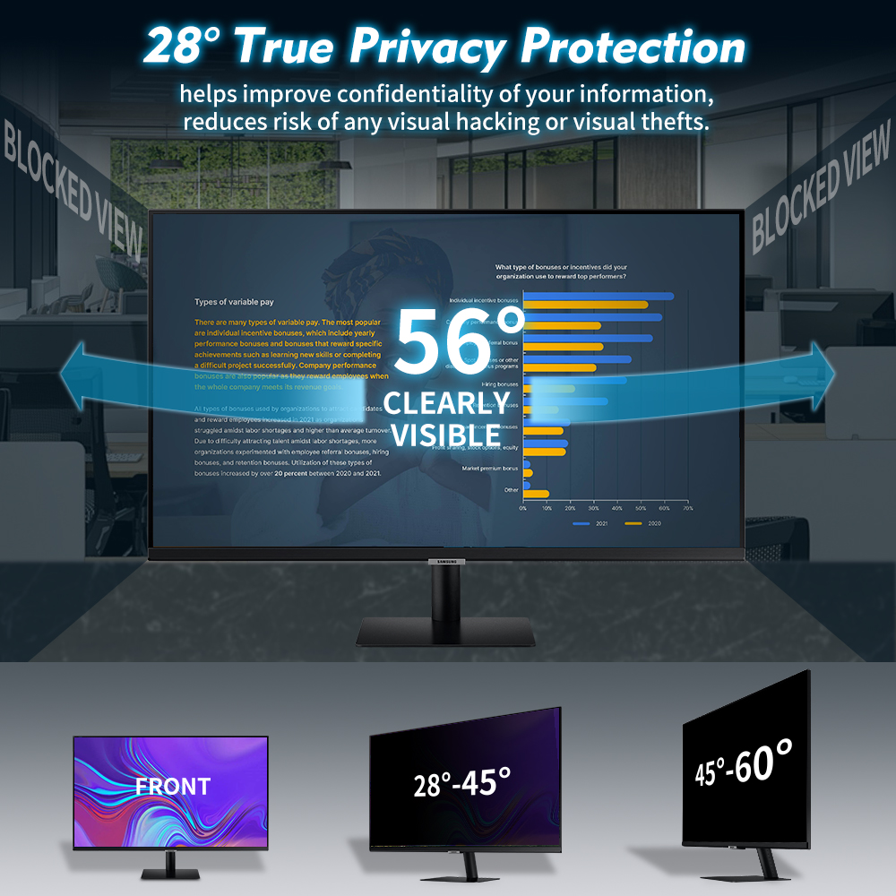 27 Inch Widescreen Monitor Blue Light Filter Privacy Screen Anti-Glare 16:9 Aspect Ratio Eye Protection
