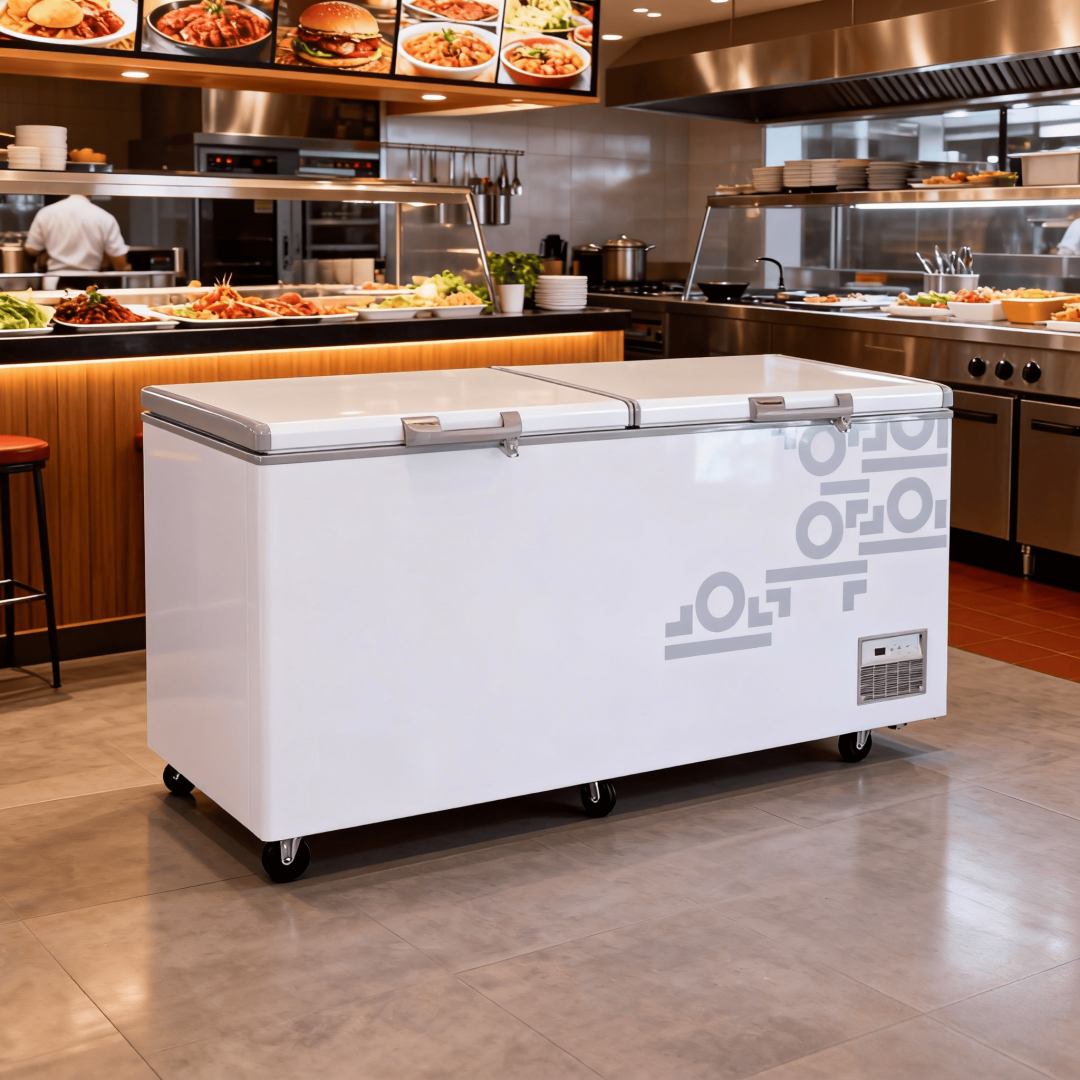 Commercial Large Capacity Horizontal Flip-Lid Freezer Refrigerator, Home Use Horizontal Freezer Refrigerator