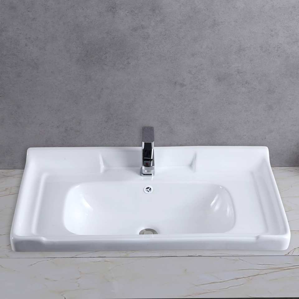 Белая керамическая раковина для тумбы (White Ceramic Vanity)