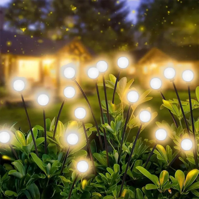 Waterproof Outdoor LED Solar Firefly Floor Insert Light IP65 Landscape Garden Decorative Swing Lawn Light with Plastic Body