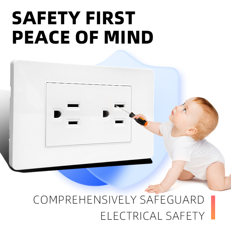 US Standard Wall Electric Plugs Sockets 4/6/9 Pole PC Flame Retardant Panel for American Canada Mexico Japan Source Factory