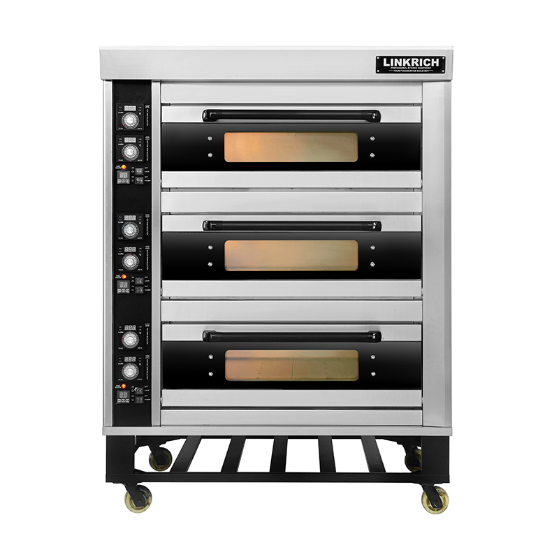 New LINKRICH Commercial Electric Stainless Steel High Rigidity Baking Deck Oven with Timer for Bread Cake Pizza Bakery Equipment