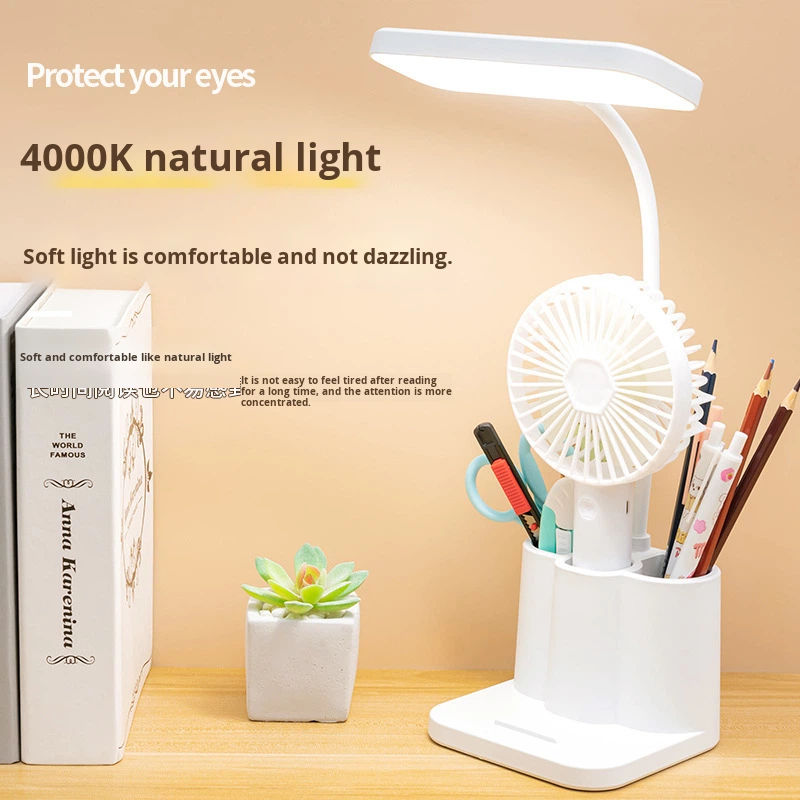 Portable Rechargeable Study Table Lamp for Students Desk LED Reading Table Lamp with USB Charging