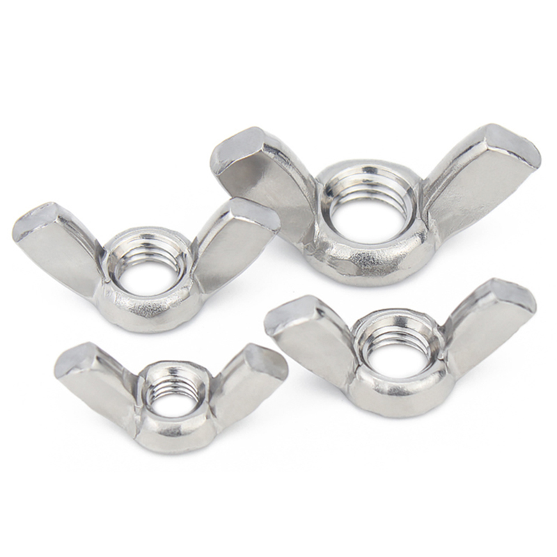 Manufacturer's Direct Selling 304 Stainless Steel Butterfly Nut Wing Yuanbao Yangjiao Hand Screw Water Treatment M3-M12 Sizes