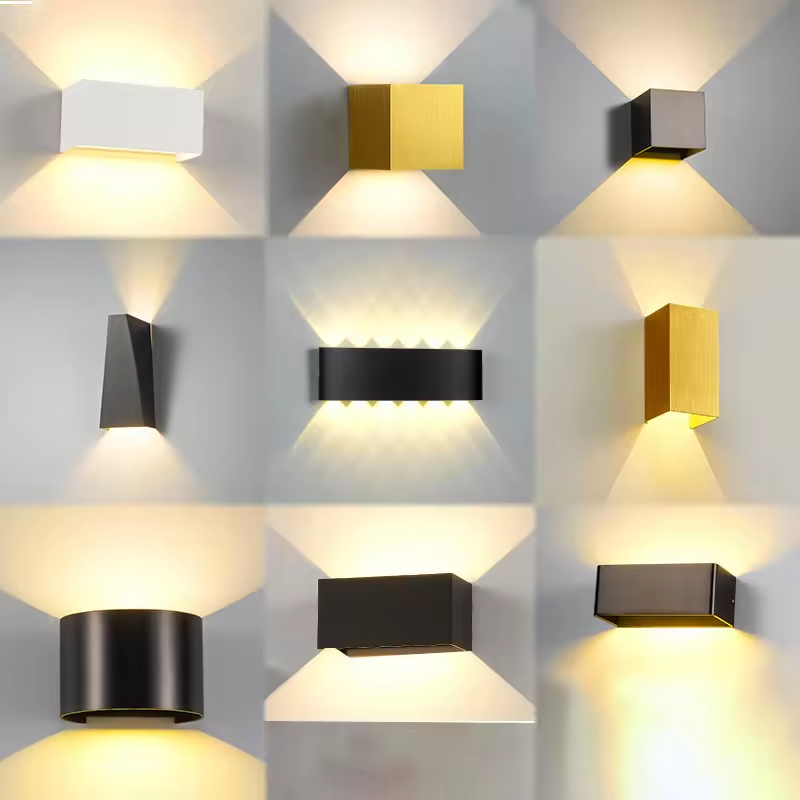Luxury Led Square Modern Mounted up Down Garden Living Room Wall Home Room Decor Waterproof Outdoor Wall Light Lamp