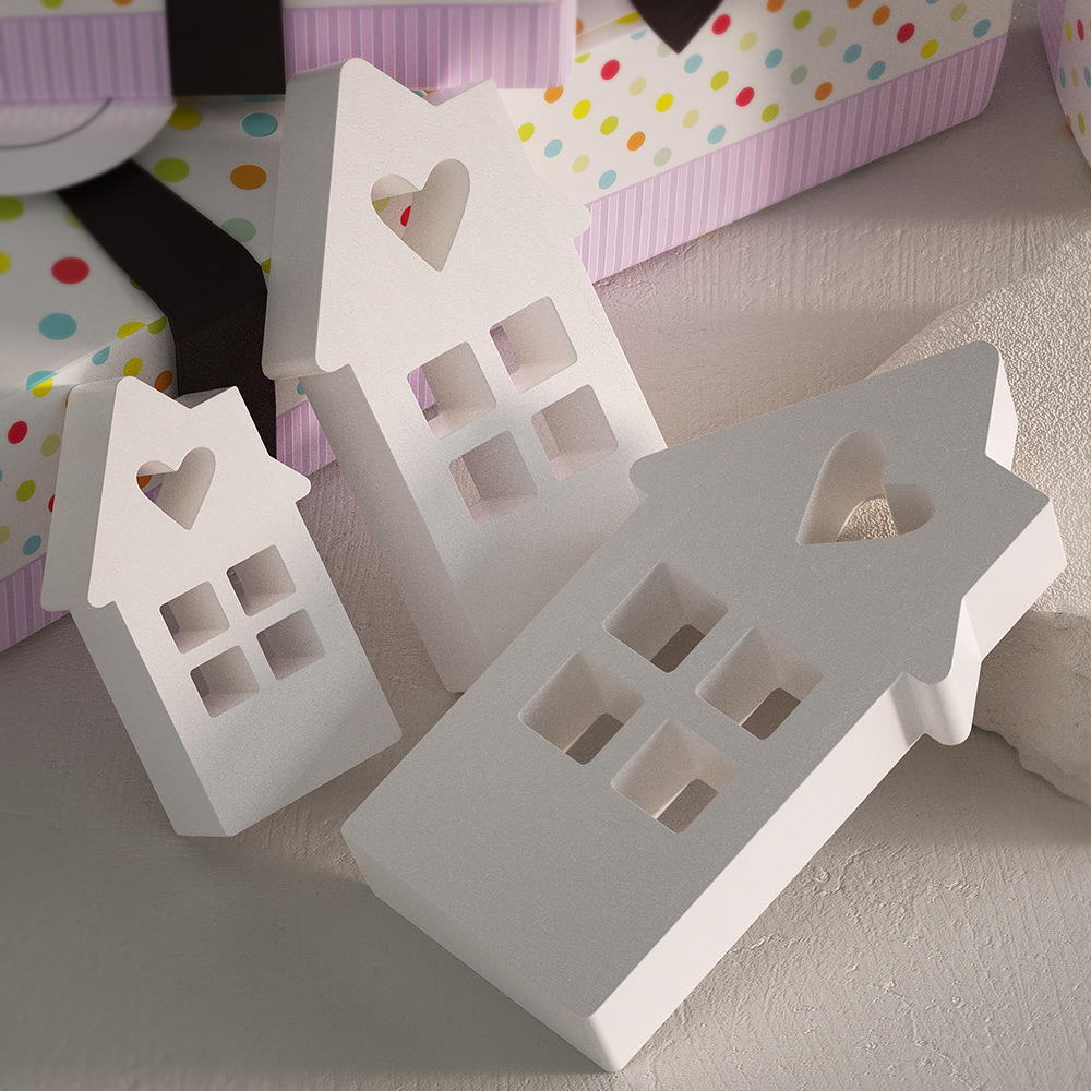 Cute Heart-Shaped House Silicone Mold for DIY Gypsum Home Craft Decoration Resin for Cake Tools and Concrete Moulds Casting